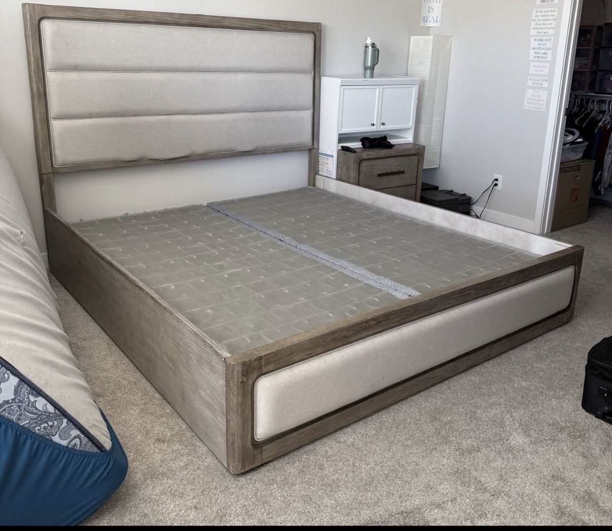 King size Bed set, dresser and night stand