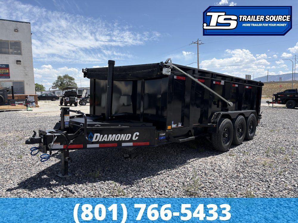 7x16 Diamond C LPT 307 Dump Trailer - 24K GVWR - Stabilizer Jacks