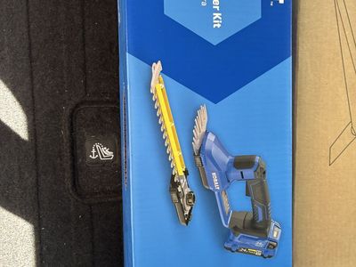 KOBALT hedge, trimmer, charger, and battery brand new inbox