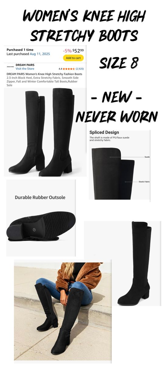 Women’s knee high stretch boots