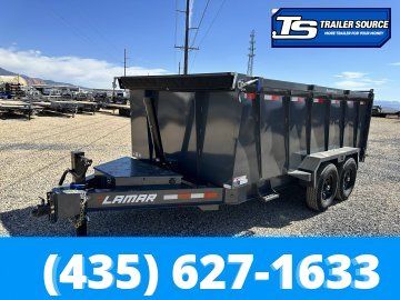 7x14 Lamar DT Dump Trailer - 48" Sides - 14K GVWR - 7 Gauge Floor, Telescopic