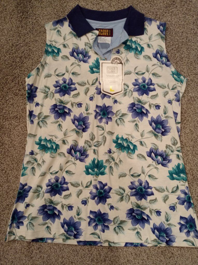 Faded Glory Floral Sleeveless Top