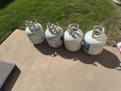Lot of 4 Propane Tanks - Grill Gas Cylinders Used