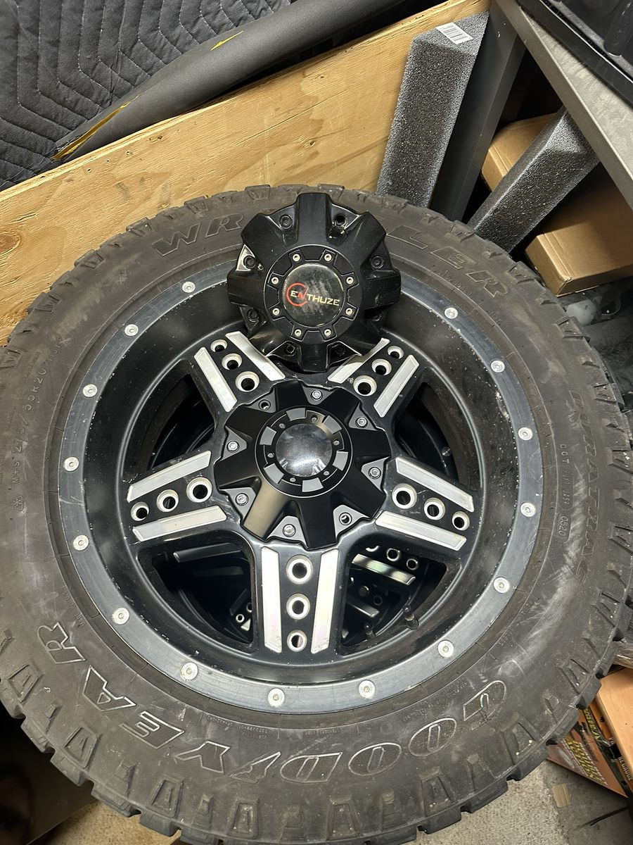 4- Goodyear Duratrac - 275-55R20- on 20" Enthuze wheels