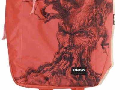 Angry Orchard Hard Cider Igloo Backpack Cooler Peach Orange Gray Zippered Newm