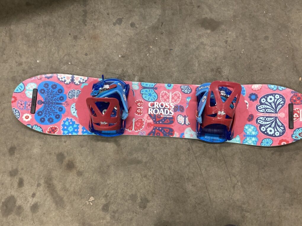 Kids Snowboard And Size 2 Boots And Helmet