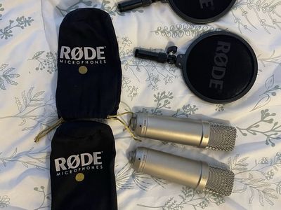 Røde NT1-A Condenser Microphones with Pop Filters and Storage Bags (Pair)