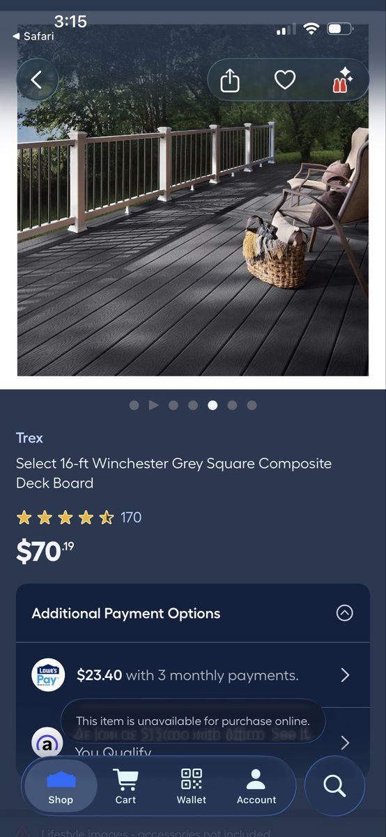 Winchester Gray Trex Deck Boards