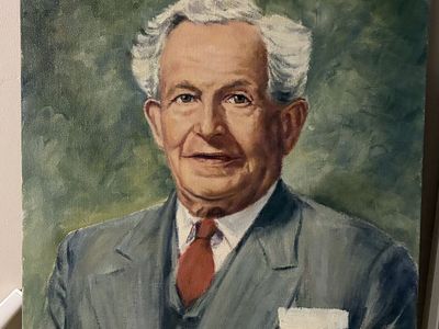 Vintage LDS Canvas Portrait Paintings, 1970s
