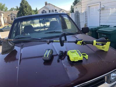 Ryobi 40V trimmer, battery and charger, $150