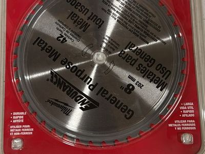 Milwaukee 8” metal cutting saw blade