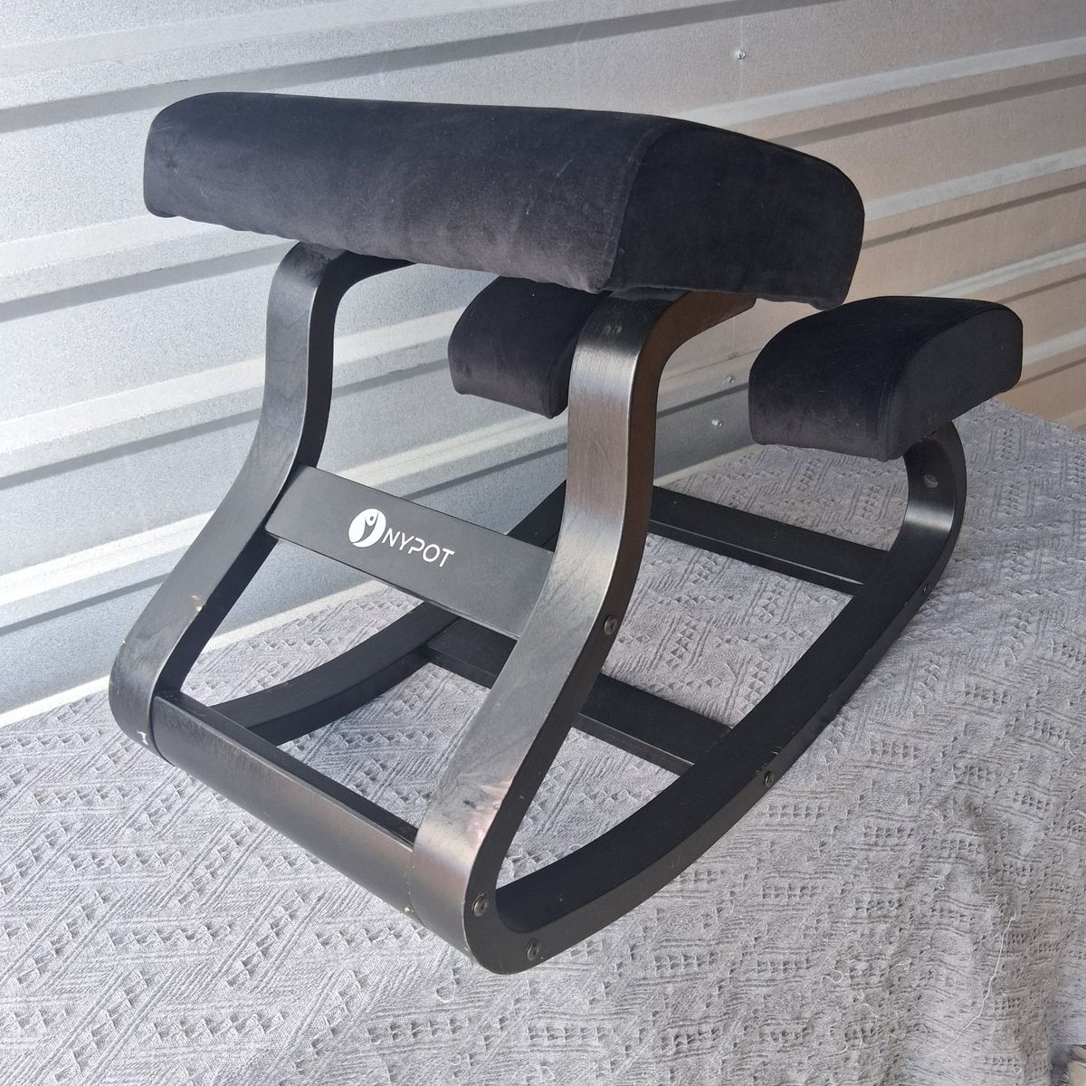 NYPOT Ergonomic Kneeling Chair Black Wood Frame with Cushions