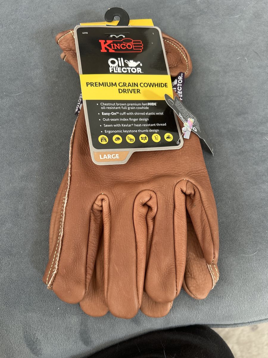 Kinco Oil Flector Premium Grain Cowhide Driver Work Gloves Size Large NWT