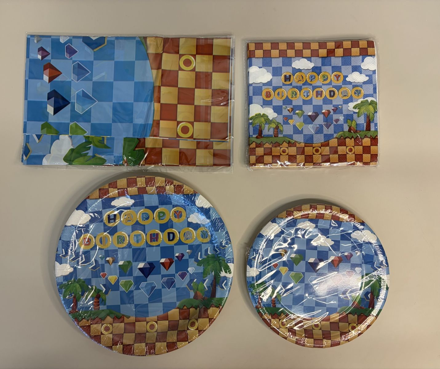 Sonic Themed Birthday Tableware