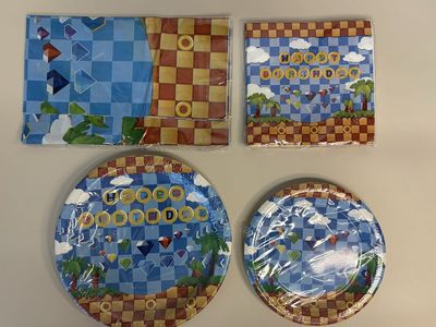 Sonic Themed Birthday Tableware