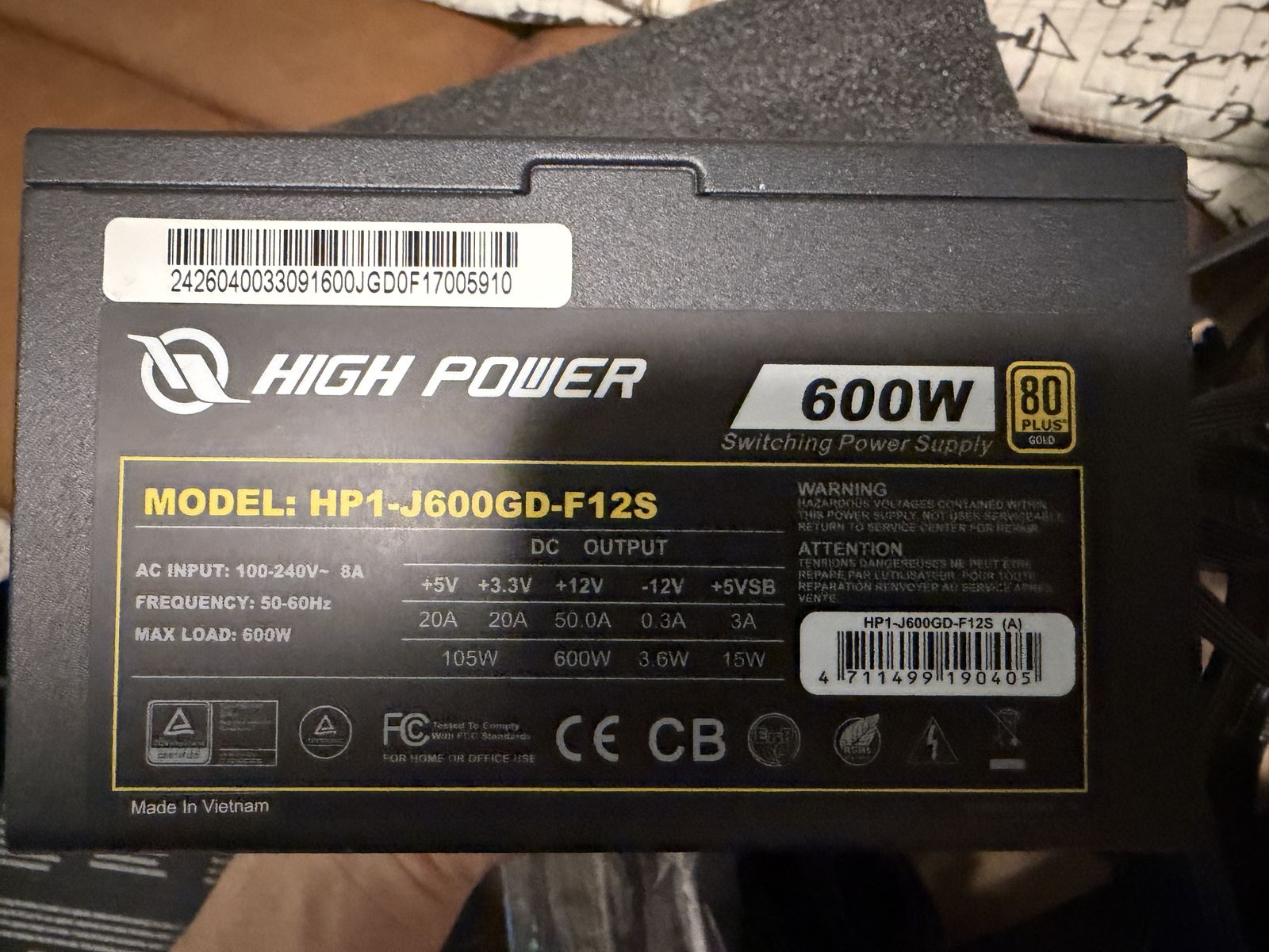 600w Pc Power Supply
