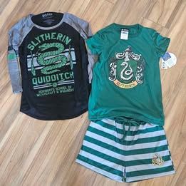 Girls Harry Potter Slytherin PJ Shorts and Shirts