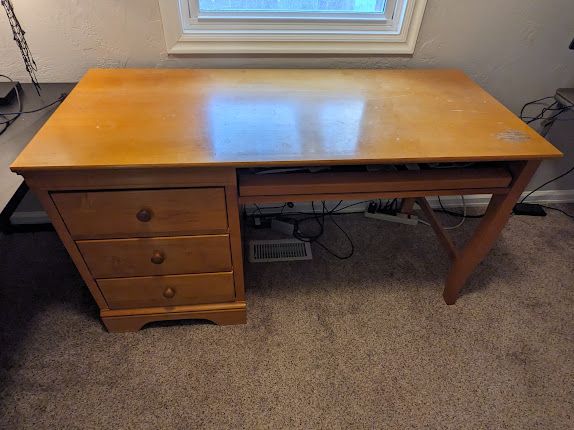 Wooden Desk with Drawers