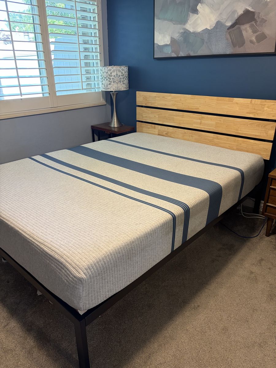 Queen bed frame and mattress