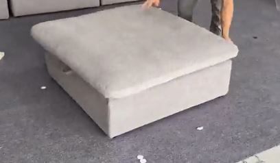 NEW! Storage Ottoman - Grey