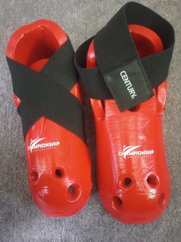 Century Championship Martial Arts Sparring Boots, Red, Size S/M (5/6) - Foot Protectors