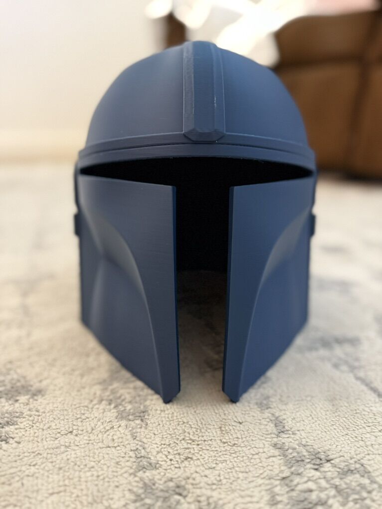 Mandalorian Helmet Matte Blue Costume