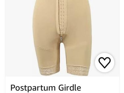 Women's Postpartum Postoperative Compression Shapewear Bodysuit - Beige, Small