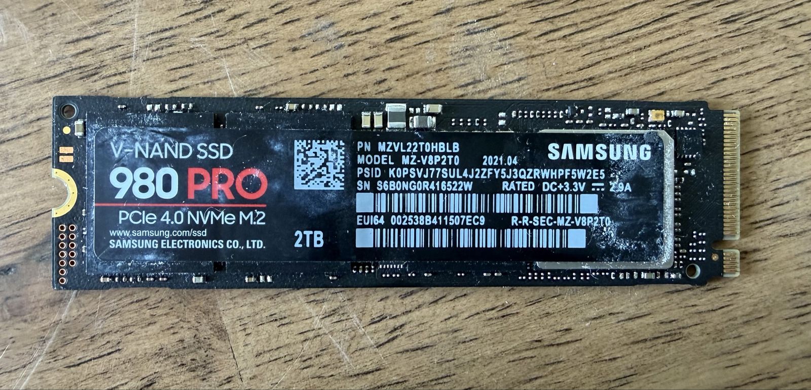 Samsung 980 Pro 2TB NVME SSD