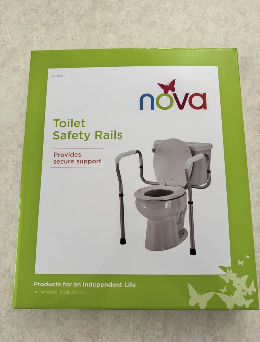 NOVA 8200-R Toilet Safety Rails - Adjustable Height & Width, 250lb Capacity