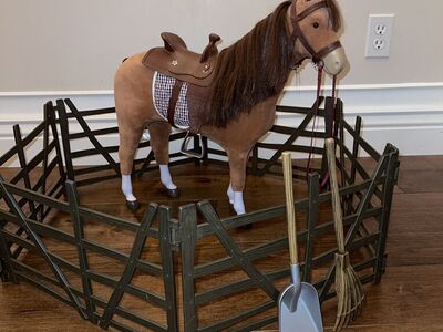 American Girl Chestnut Horse With Fence