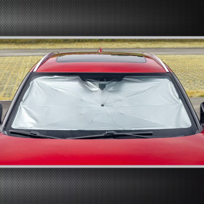 NEW! Auto Umbrella Windshield Sunshade w/Storage Bag Silver