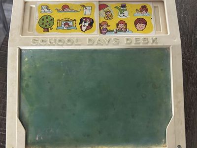 Vintage Fisher-Price Toys School Days Desk #176 Chalkboard Magnetic Letters Set