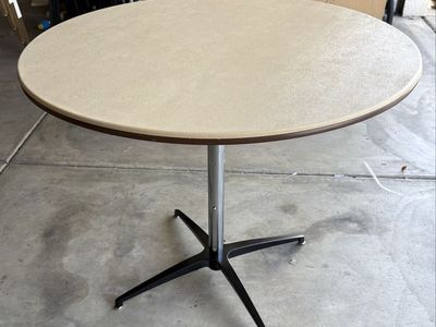 MityLite 36” Round Adjustable Height 30/36/42 Cocktail Table Knockdown X Base Mity Lite (like Lifetime) Commercial grade