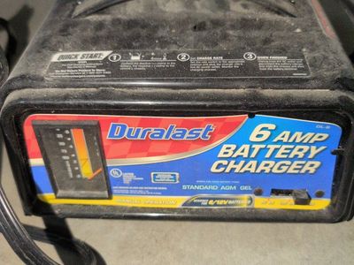 Duralast DL-6 6 Amp Battery Charger for 6V/12V Standard AGM GEL Batteries