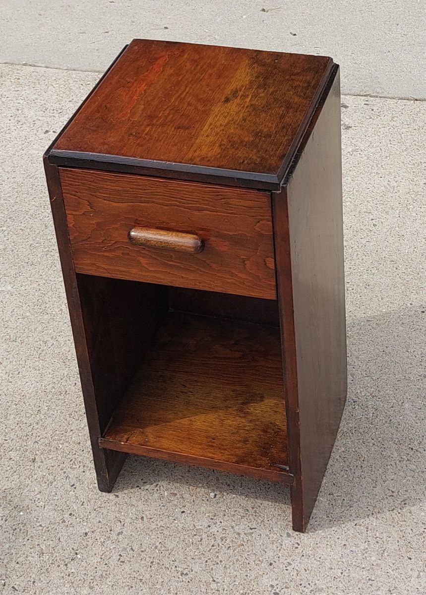 Nightstand 1 Drawer Solid Wood