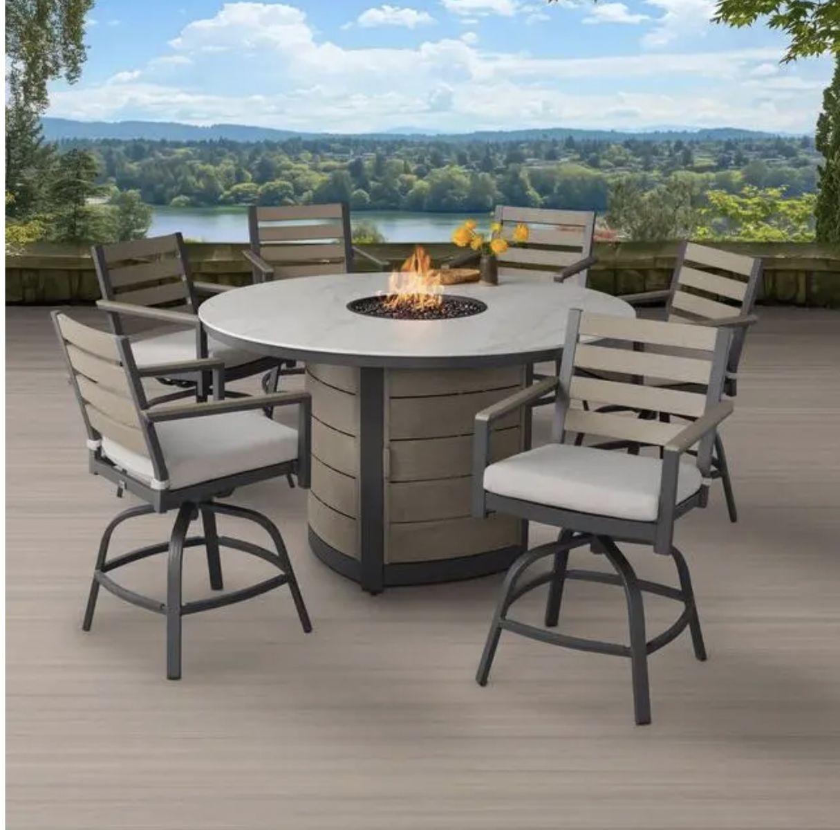 Elegant Nicolett 2-Piece High Fire Outdoor Set - Excellent Condition!