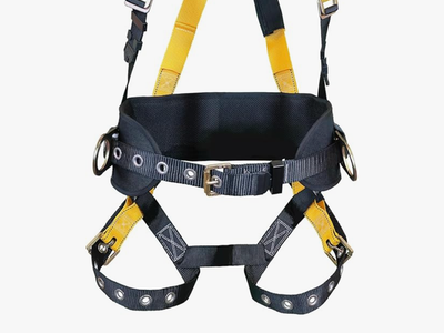 Construction harnesses and shock lanyards
