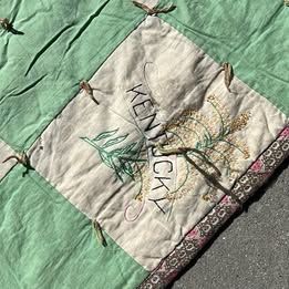 Vintage 50 States Stitched Quilt Bedspread