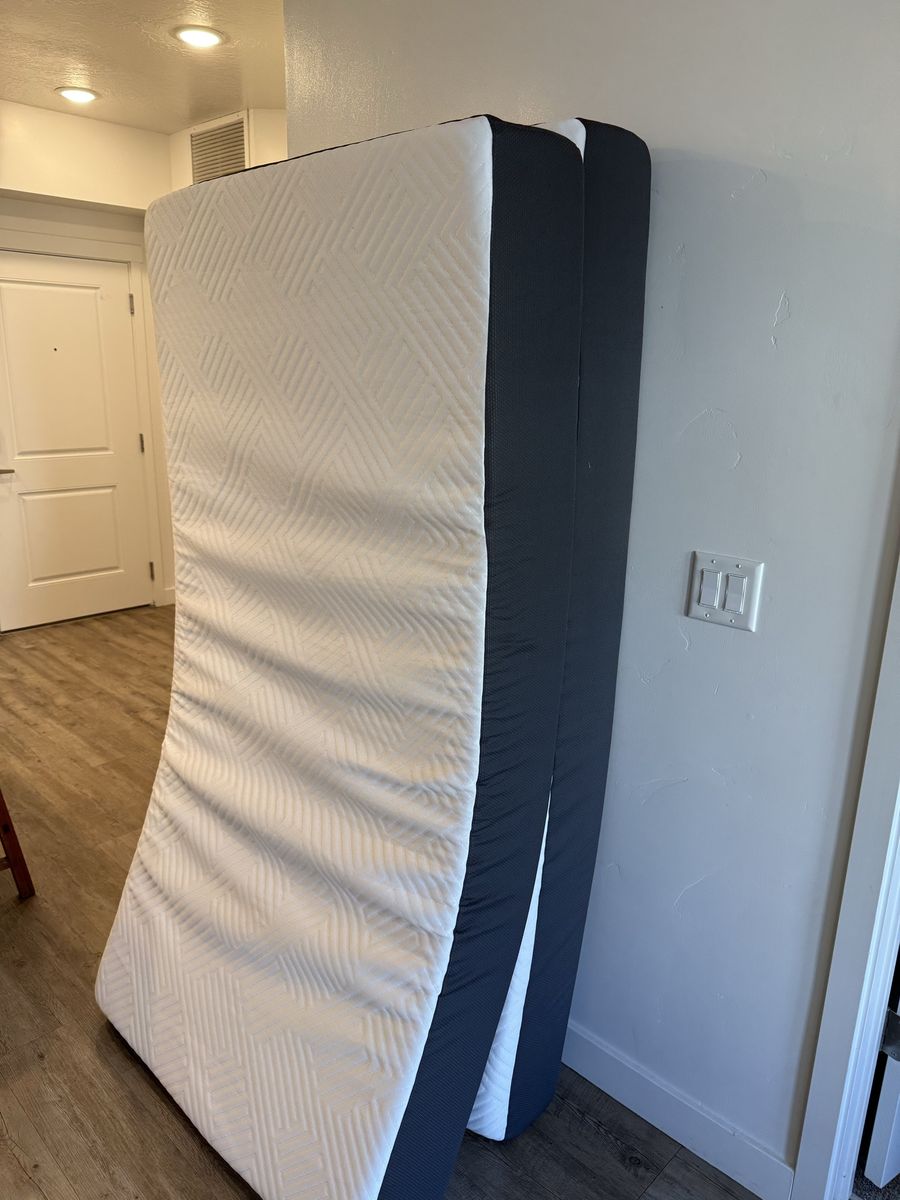 Two Twin Mattresses and Two Twin Bedframes