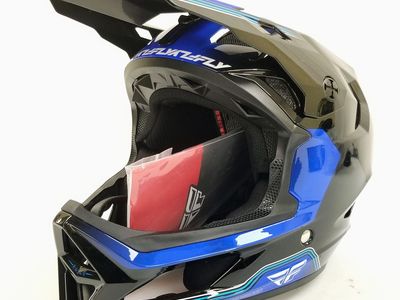 Fly Racing Rayce MTB/BMX Bicycle Helmet (Black/Blue, Small) (73-3621S-L-R2-S3)