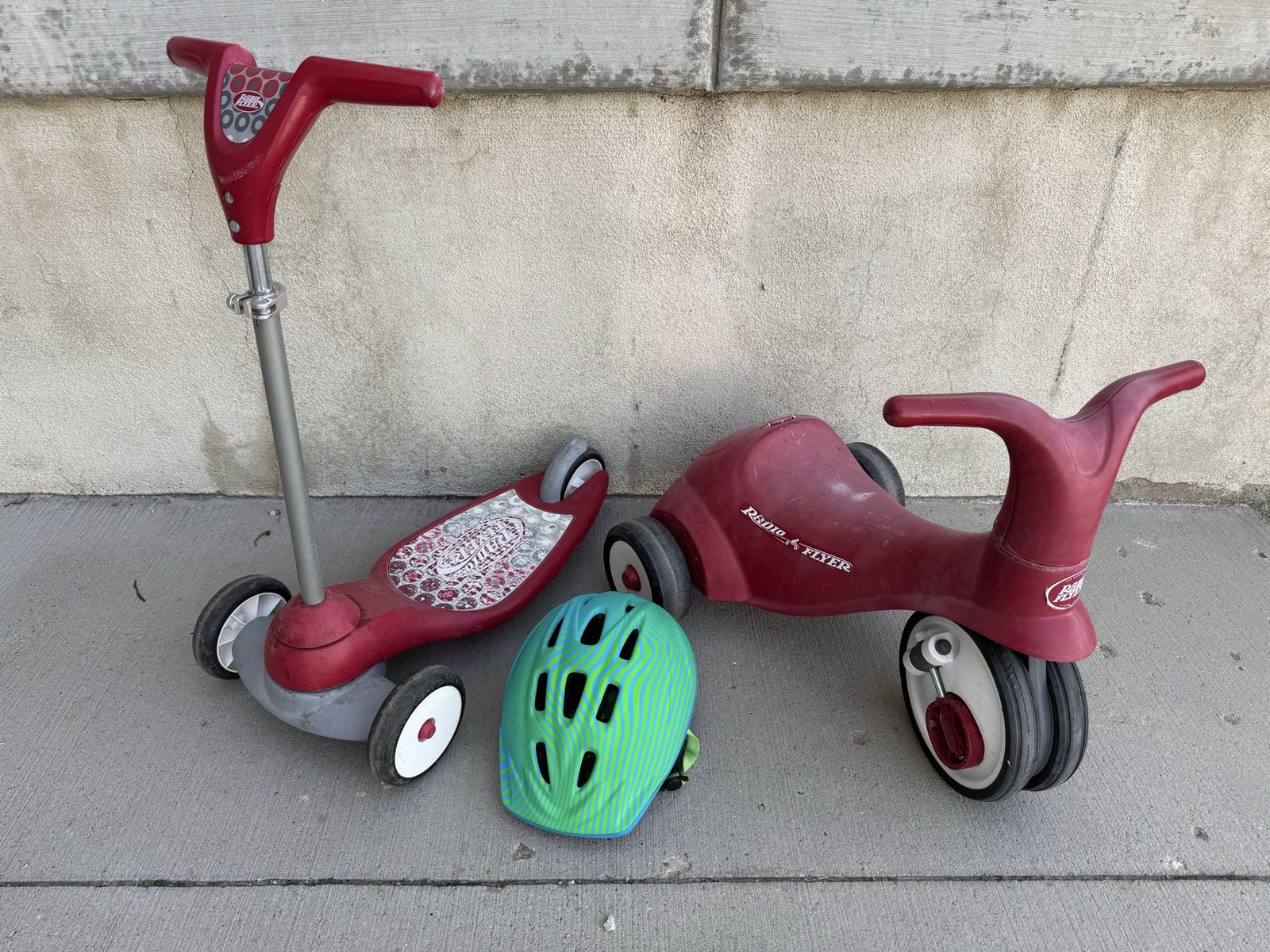 Radio Flyer Scooter, Bike and Helmet