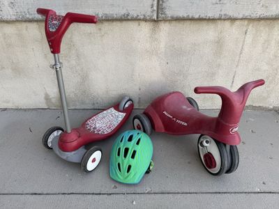 Radio Flyer Scooter, Bike and Helmet