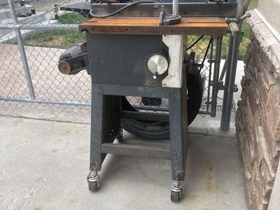 Vintage Craftsman Table Saw with Rolling Stand - Industrial Power Tool