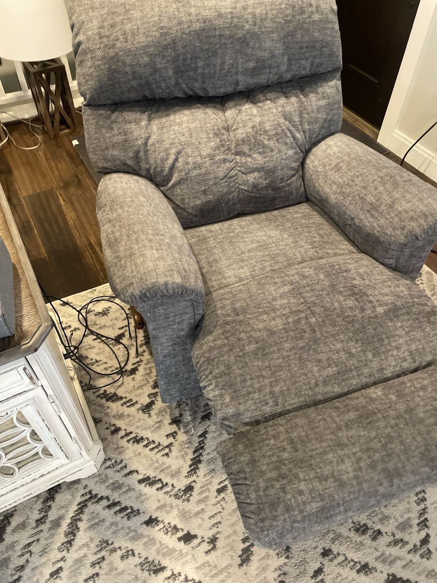 Gray Textured Fabric Recliner Chair