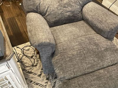 Gray Textured Fabric Recliner Chair