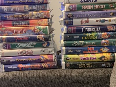 VHS Tapes: Pearl Harbor, Singin' in the Rain (Deluxe), The River, Sleeping Beauty, My Fair Lady, and many others
