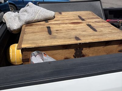 Vintage Wooden Chest / Trunk - Rustic Storage Box with Metal Accents