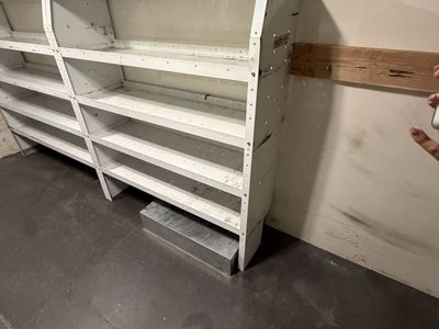 Weather Guard Van Shelving + Red Bin Racks – Heavy Duty – Priced to Sell