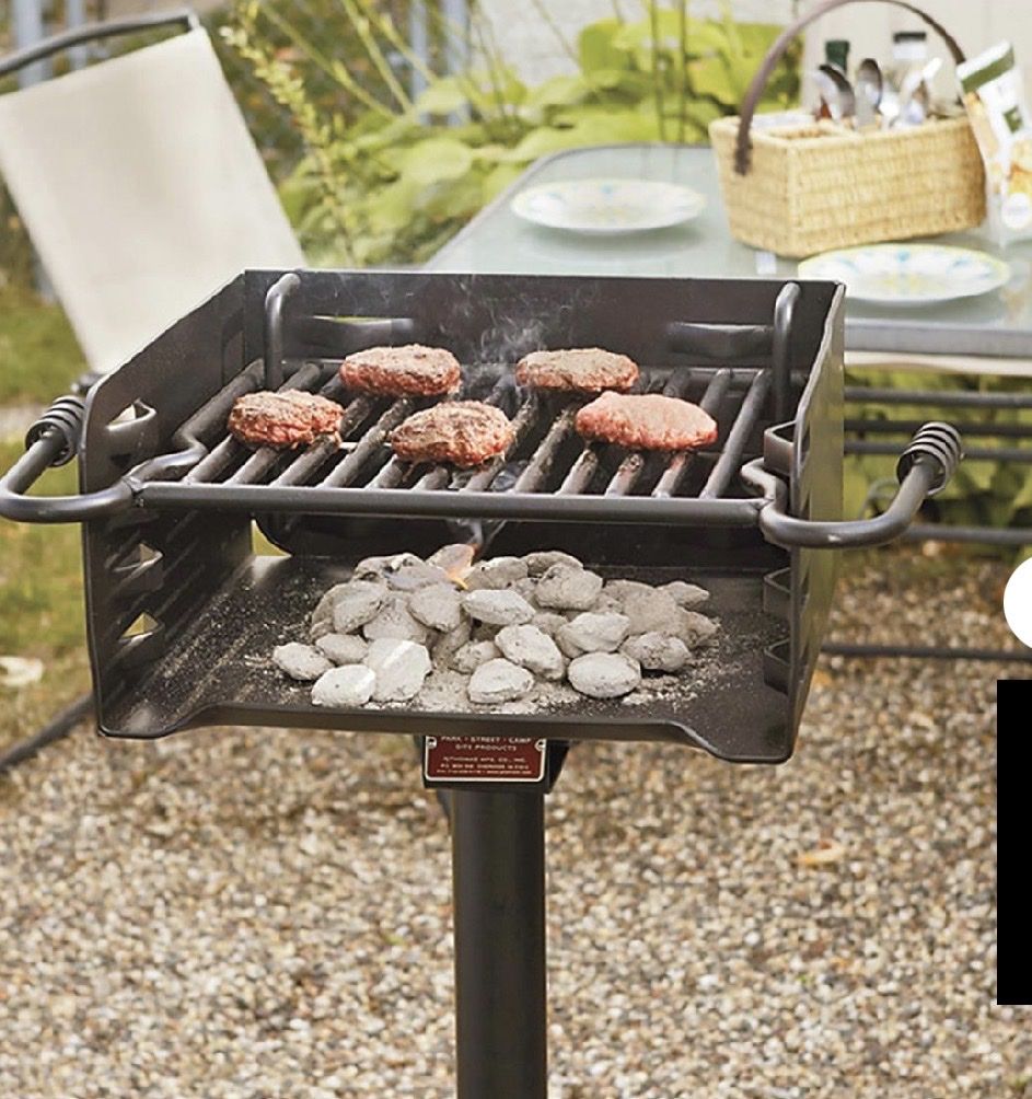 Pilot Rock Park-Style Charcoal Grill - Durable, Adjustable Cooking Grate