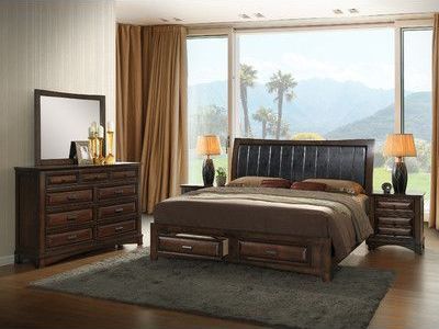 Solid wood Bedroom Set - Storage Bed Frame, Dressers, and Nightstands